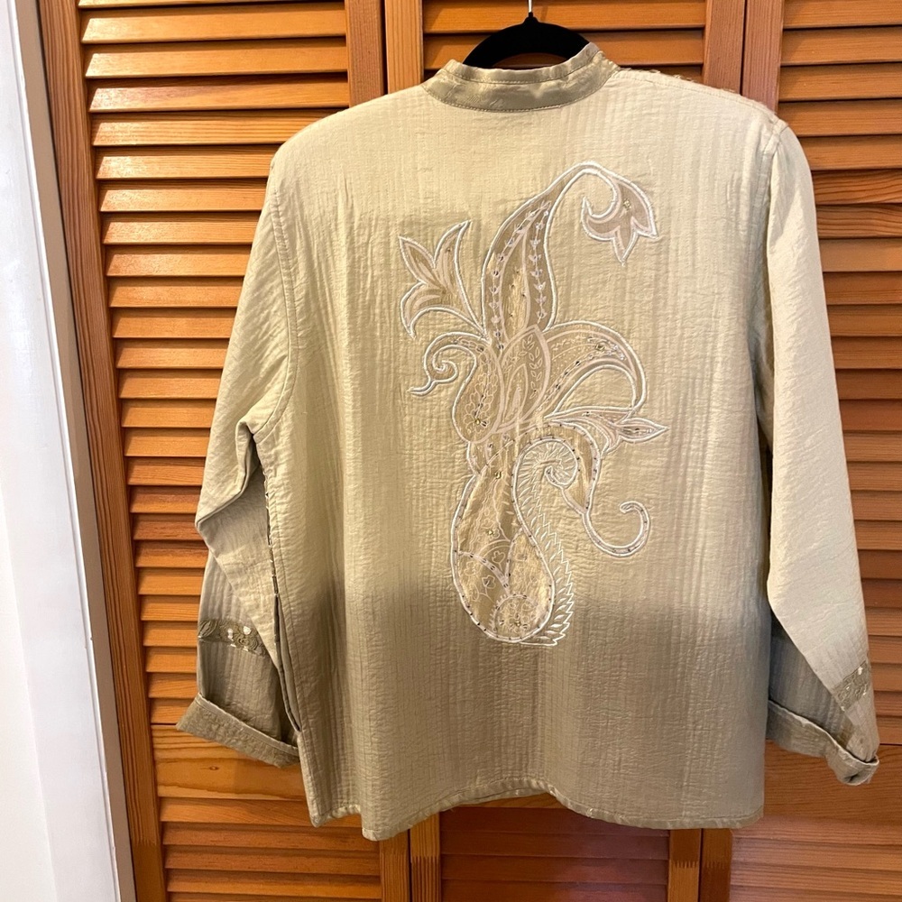 Vintage Flashback Patchwork Button-Up Jacket, Uni… - image 8